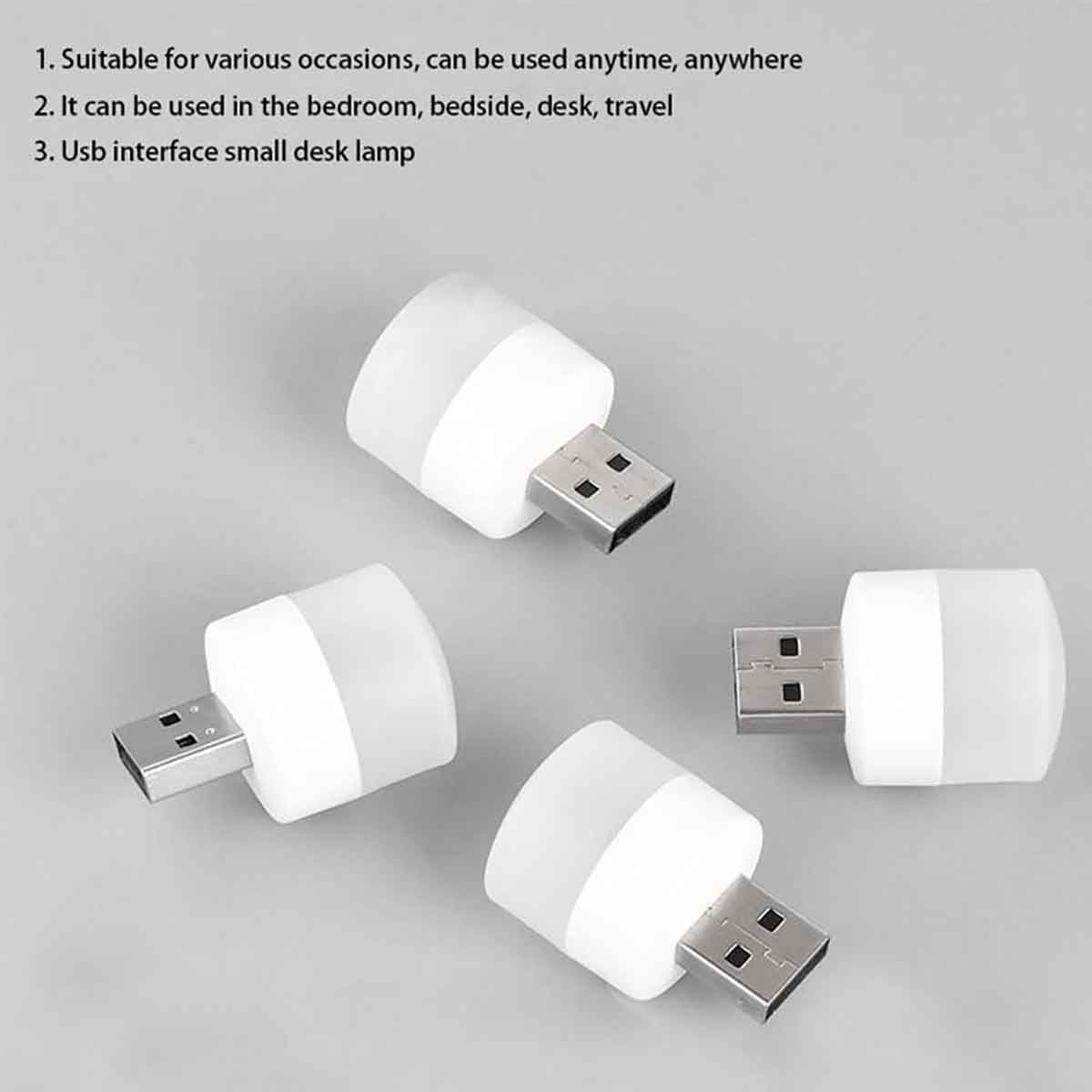 5 Pcs USB LED Light Compact Bulb Portable Ambient Lamp