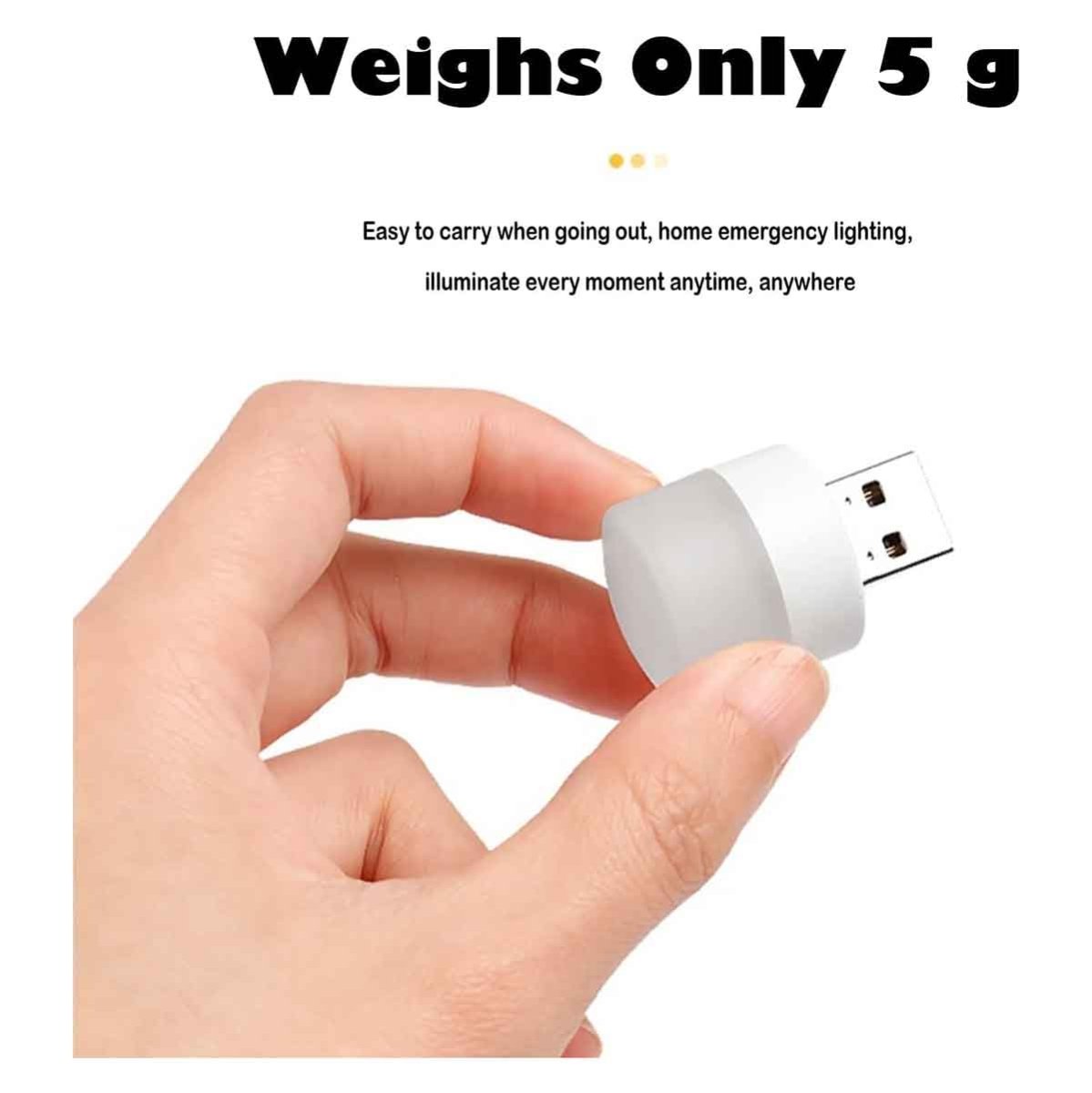 5 Pcs USB LED Light Compact Bulb Portable Ambient Lamp