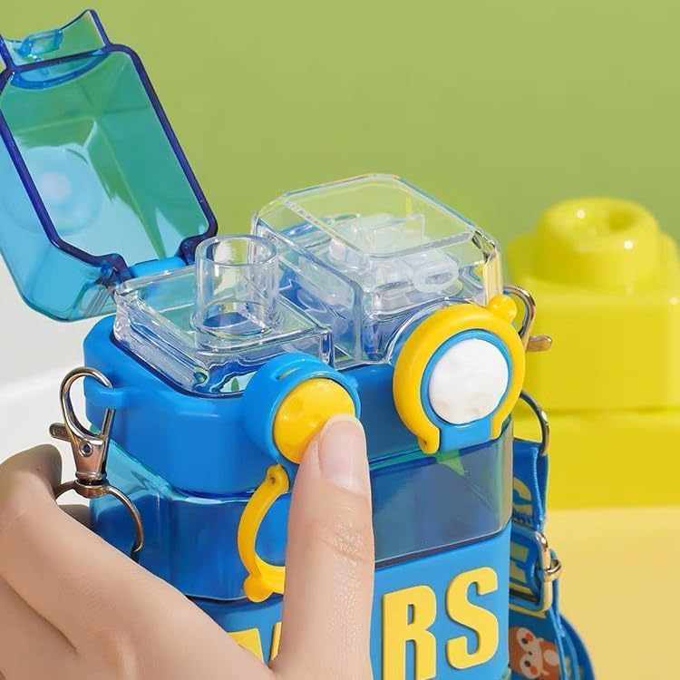 Straw & Nozzle Sports Drinking Water Bottle