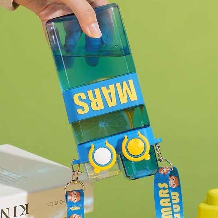 Straw & Nozzle Sports Drinking Water Bottle