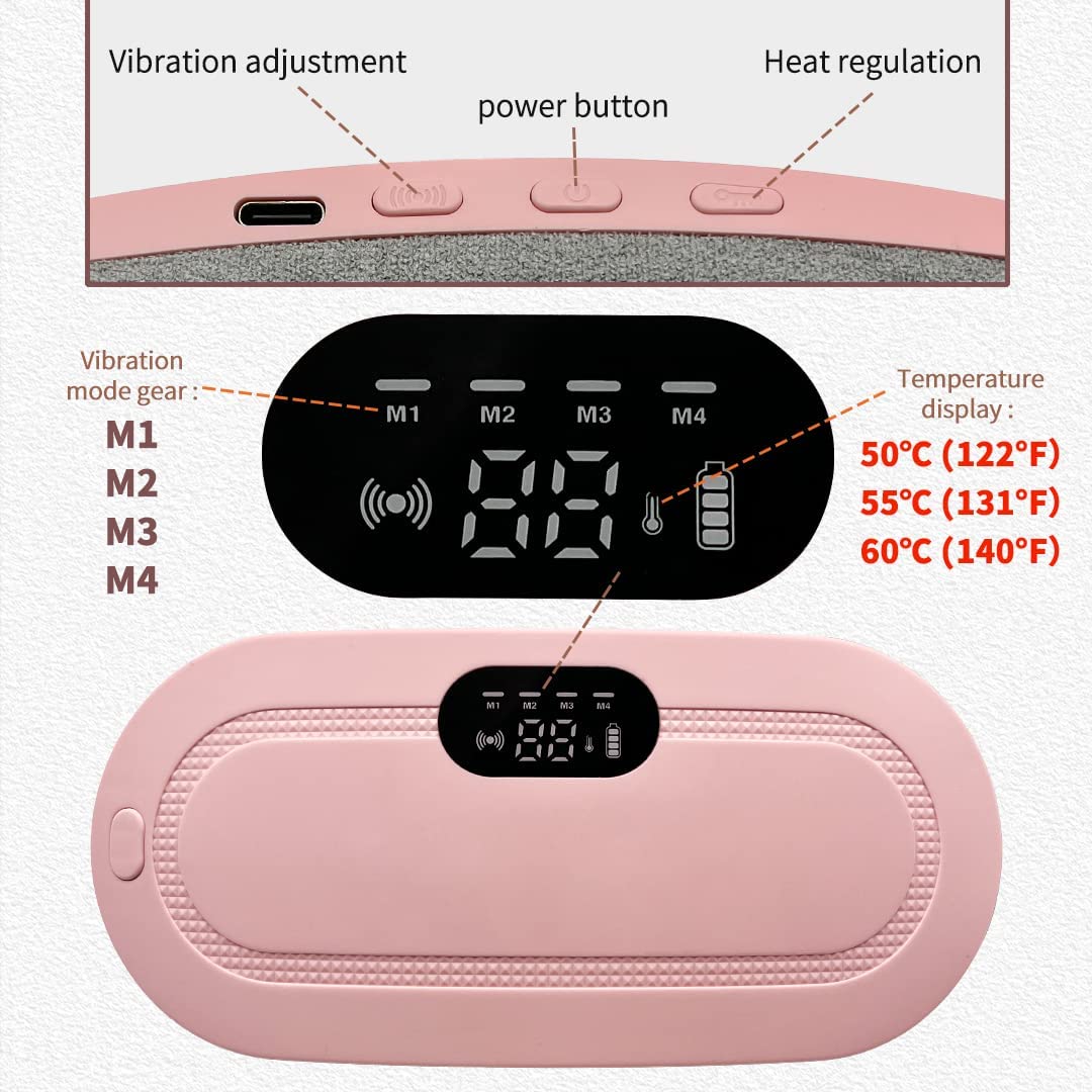 Rechargeable Period Cramp Relief Belt Portable Cordless Heating Pad for Menstrual Pain Relief