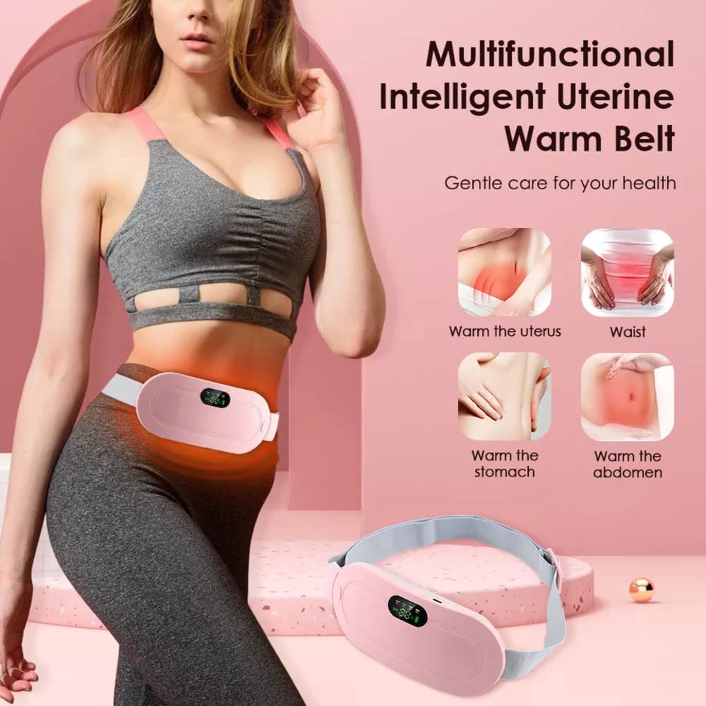 Rechargeable Period Cramp Relief Belt Portable Cordless Heating Pad for Menstrual Pain Relief