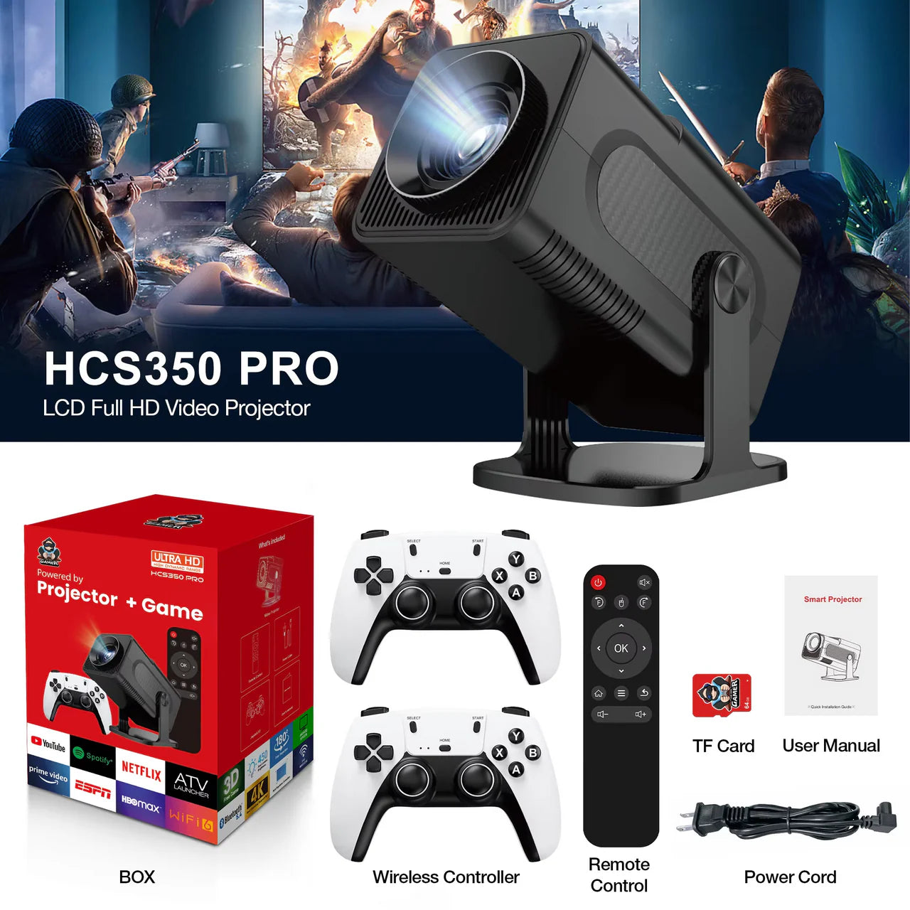 4k 3D Game Projector With Video Player