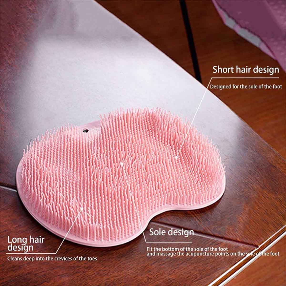 Bathroom Back Scrubber Wall Mounted Suction Cup Silicone