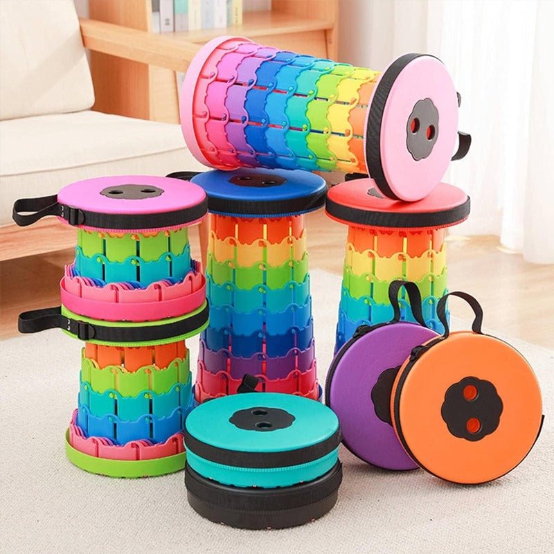 Folding Portable Stool Telescopic Chair Travel Fun Multi Colour Foldable Product