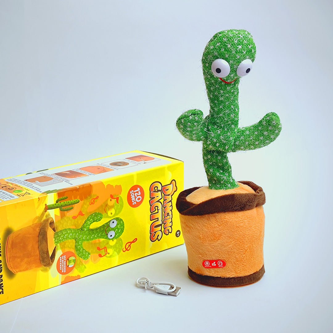 Full Size Dancing Talking Cactus With Hat Muffler Toy
