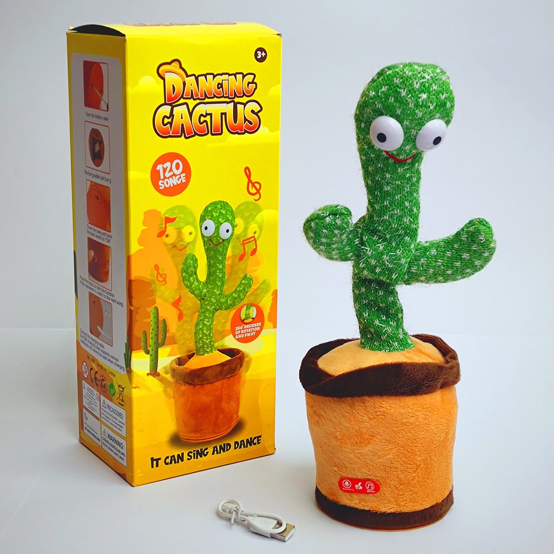 Full Size Dancing Talking Cactus With Hat Muffler Toy