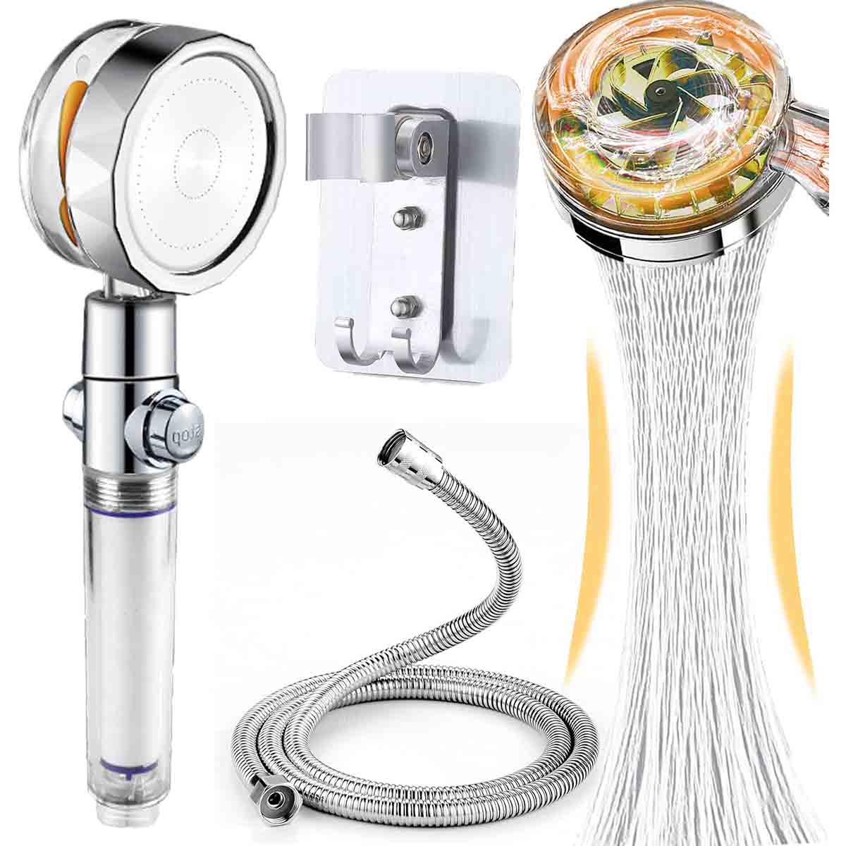 Hydro Shower Jet High Pressure Turbo Head Set