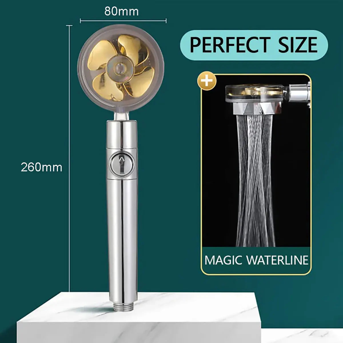 Hydro Shower Jet High Pressure Turbo Head Set