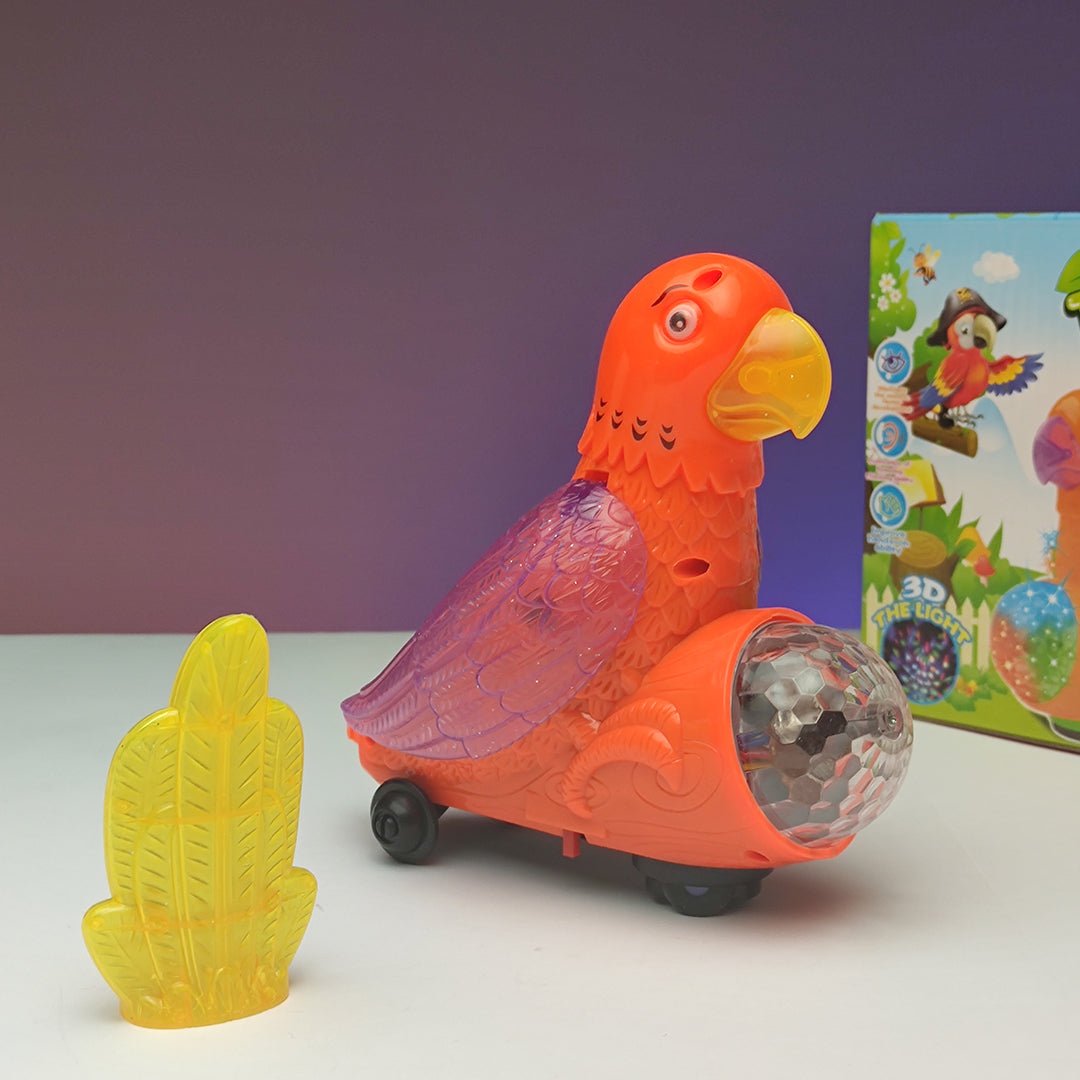 Musical Parrot Toy with 4D Lights and Music for Kids