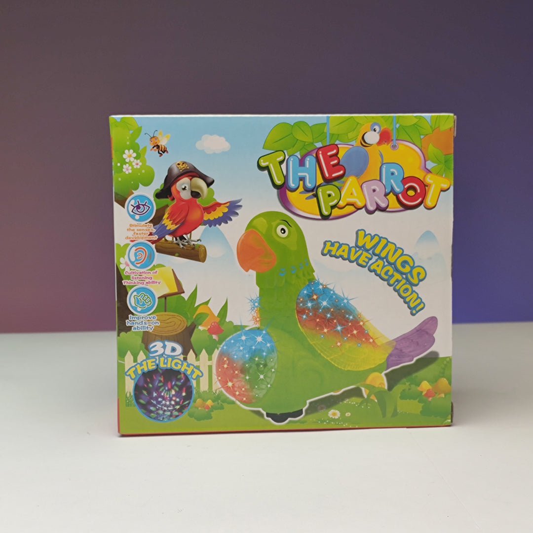 Musical Parrot Toy with 4D Lights and Music for Kids