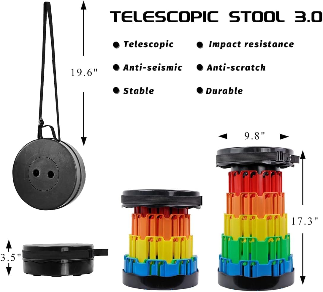Folding Portable Stool Telescopic Chair Travel Fun Multi Colour Foldable Product