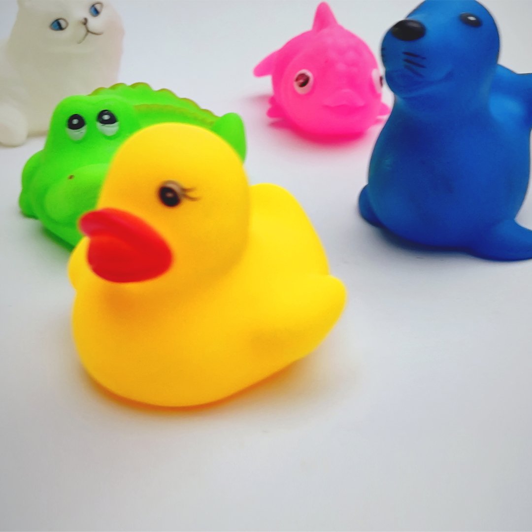 Pack Of 6 Soft Rubber Chu Chu Sound Animal Toys