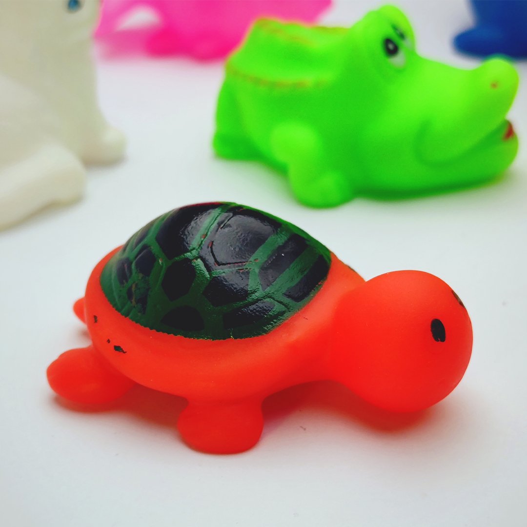 Pack Of 6 Soft Rubber Chu Chu Sound Animal Toys