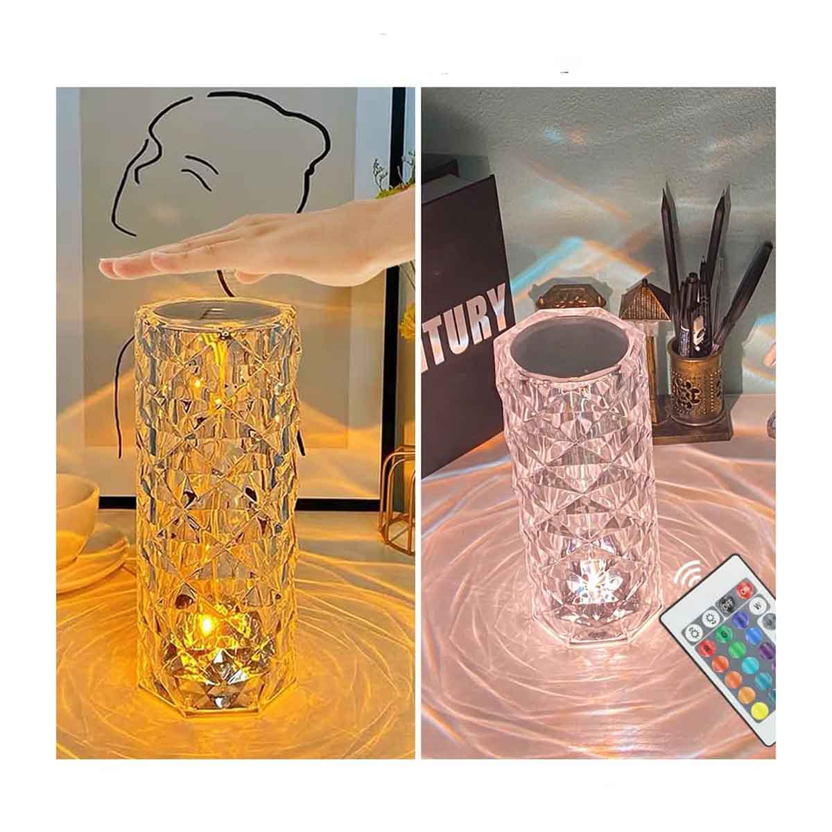 USB Rechargeable Crystal Table Lamp