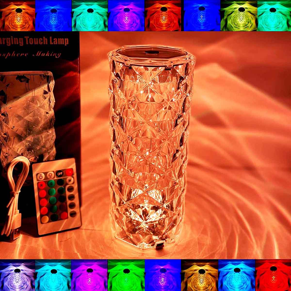 USB Rechargeable Crystal Table Lamp