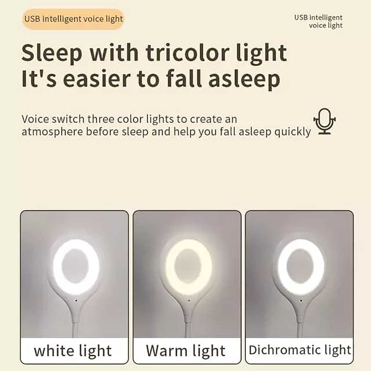 Voice Control USB Light for Laptop Keyboard Sound Control 3 Color 4 Lvls