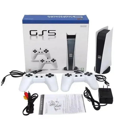 🎮 8-Bit GS5 Retro TV Game Console with 300 Built-In Classic Games + Dual USB Controllers