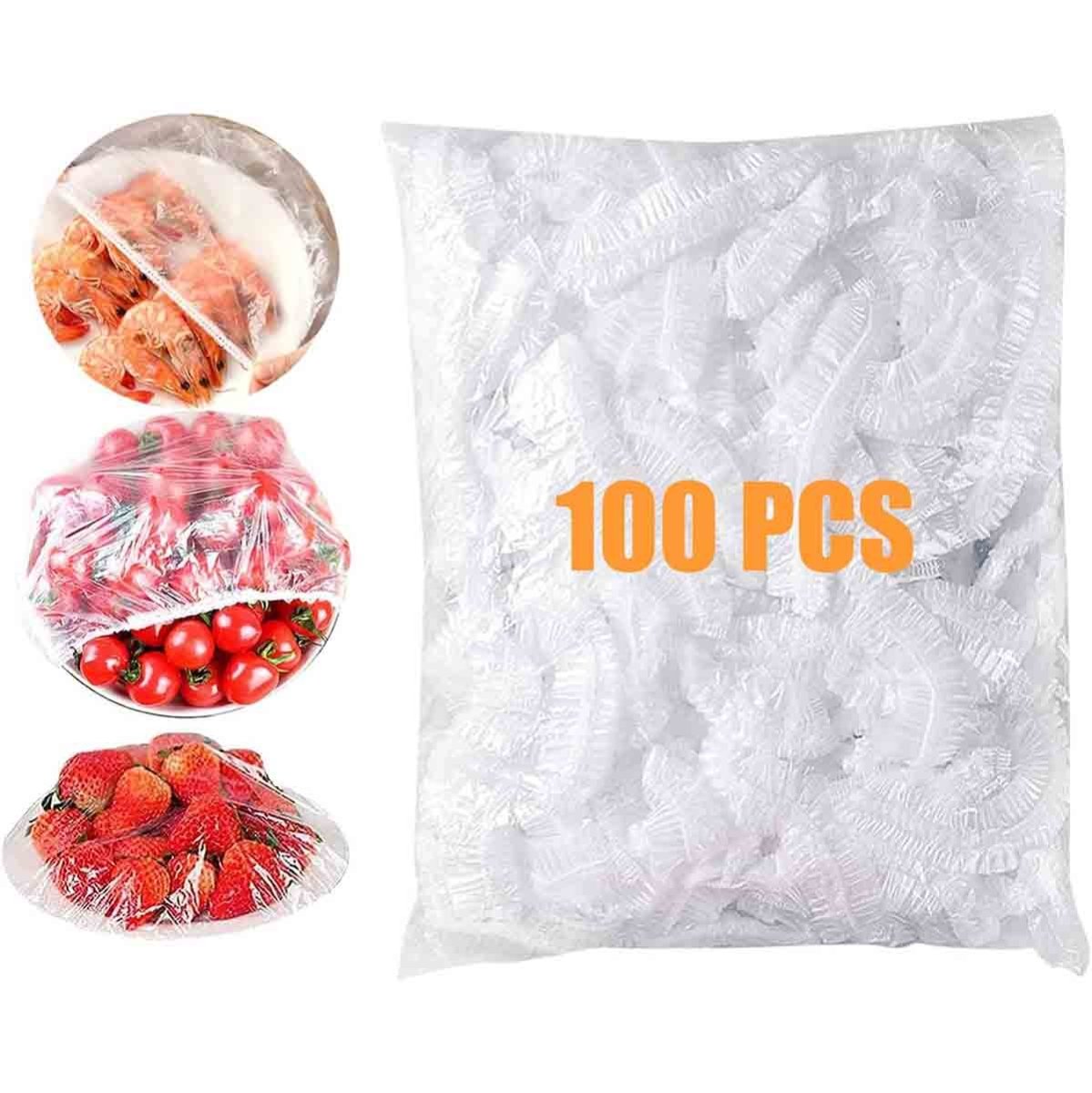 100 Pcs Fresh Stretch Plastic Bags Food Covers