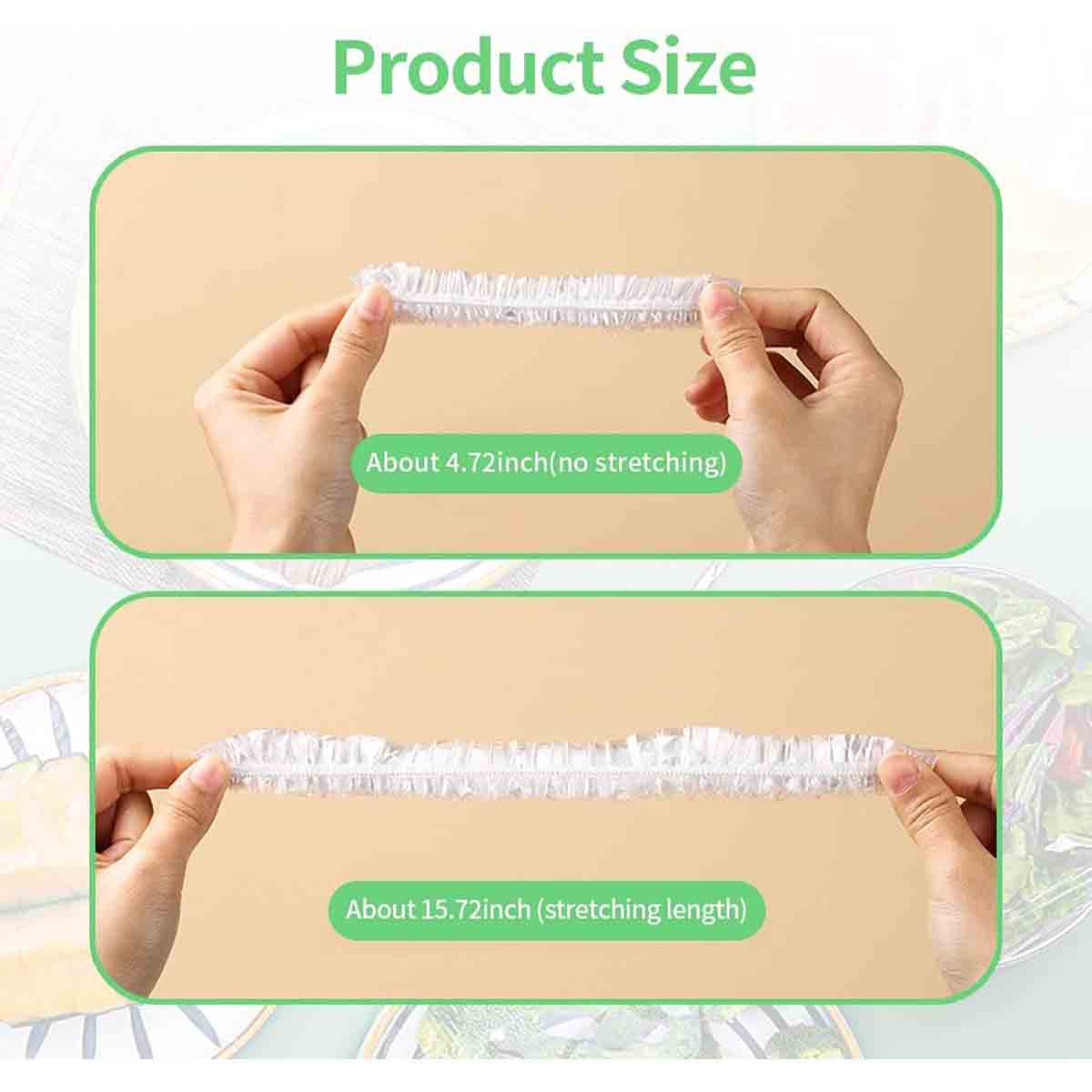 100 Pcs Fresh Stretch Plastic Bags Food Covers
