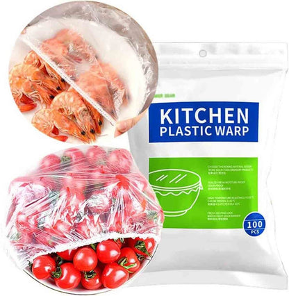 100 Pcs Fresh Stretch Plastic Bags Food Covers