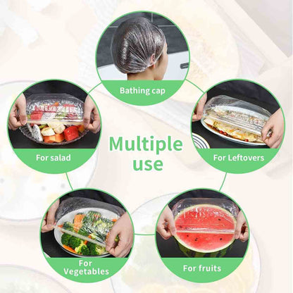 100 Pcs Fresh Stretch Plastic Bags Food Covers