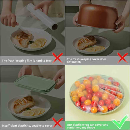100 Pcs Fresh Stretch Plastic Bags Food Covers