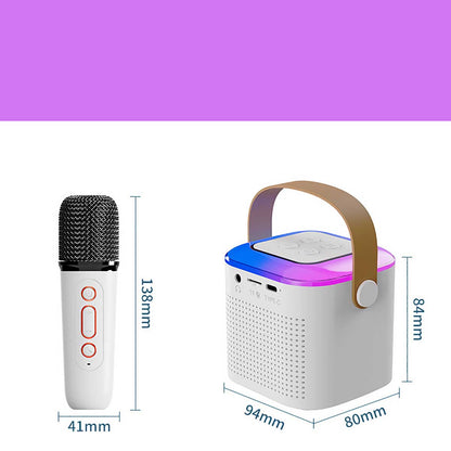 Mini Karaoke Machine Portable Bluetooth Speaker with Wireless Microphone