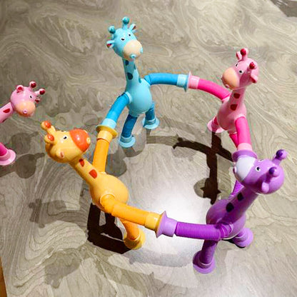2 Pcs Giraffe Telescopic Sucker Pop Shape Changing Fidget Toys Kids