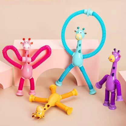 2 Pcs Giraffe Telescopic Sucker Pop Shape Changing Fidget Toys Kids