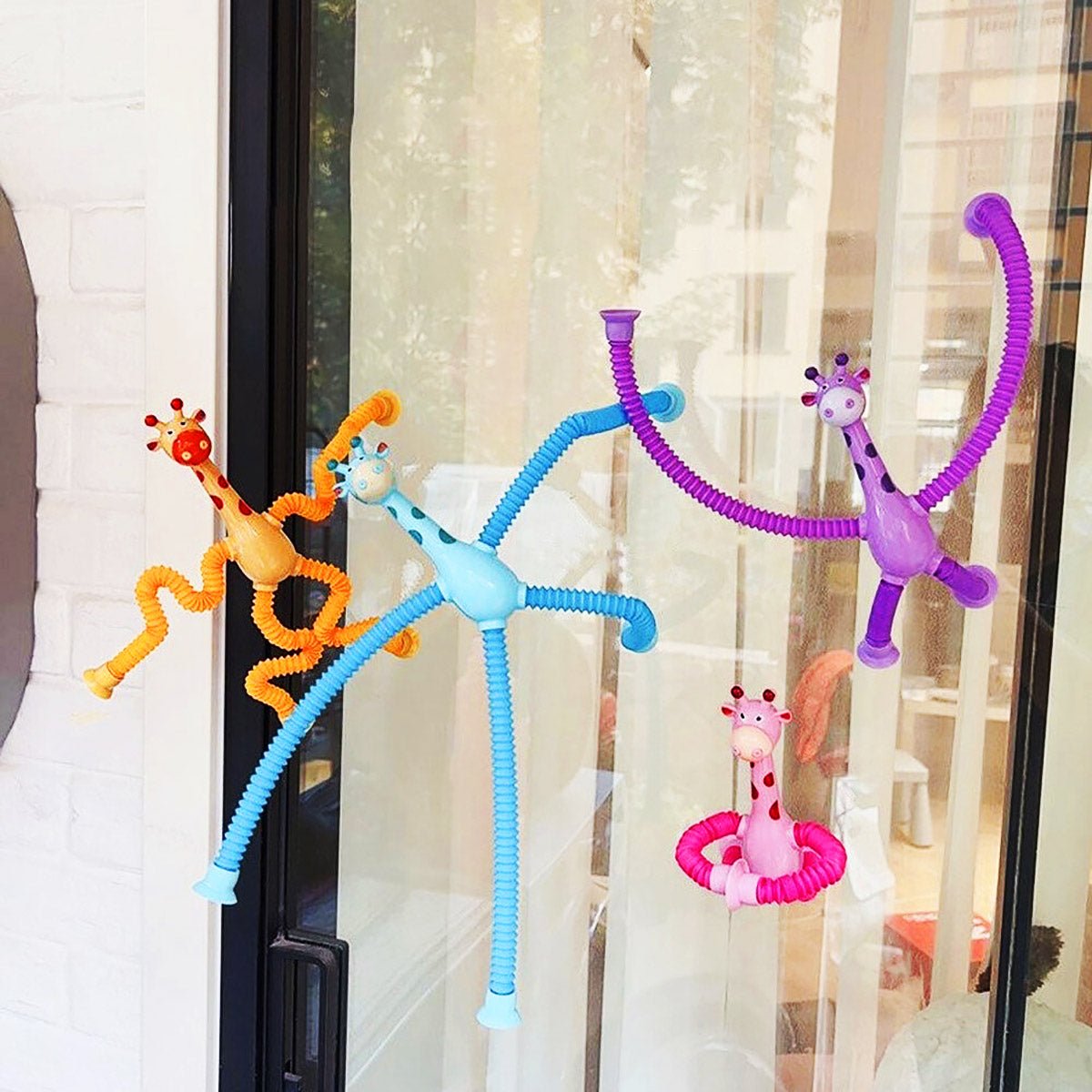 2 Pcs Giraffe Telescopic Sucker Pop Shape Changing Fidget Toys Kids
