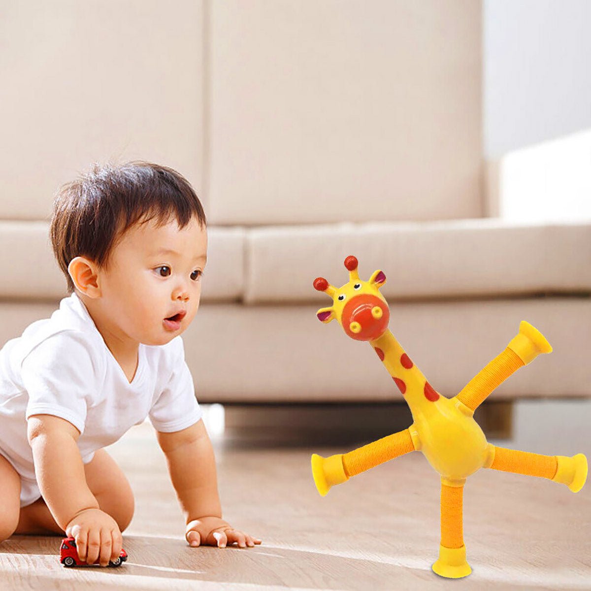 2 Pcs Giraffe Telescopic Sucker Pop Shape Changing Fidget Toys Kids