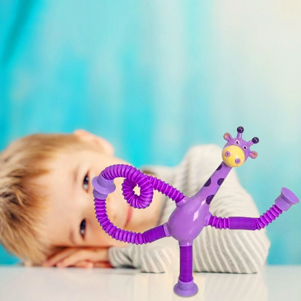 2 Pcs Giraffe Telescopic Sucker Pop Shape Changing Fidget Toys Kids