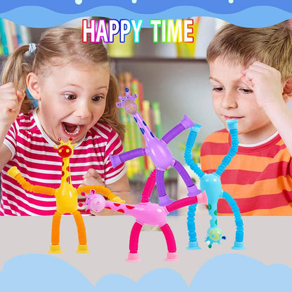 2 Pcs Giraffe Telescopic Sucker Pop Shape Changing Fidget Toys Kids