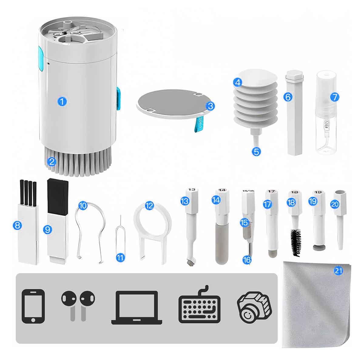 20 in 1 Multi-Functional Cleaning Kit Airpods Earbuds PC Laptop Phone Camera