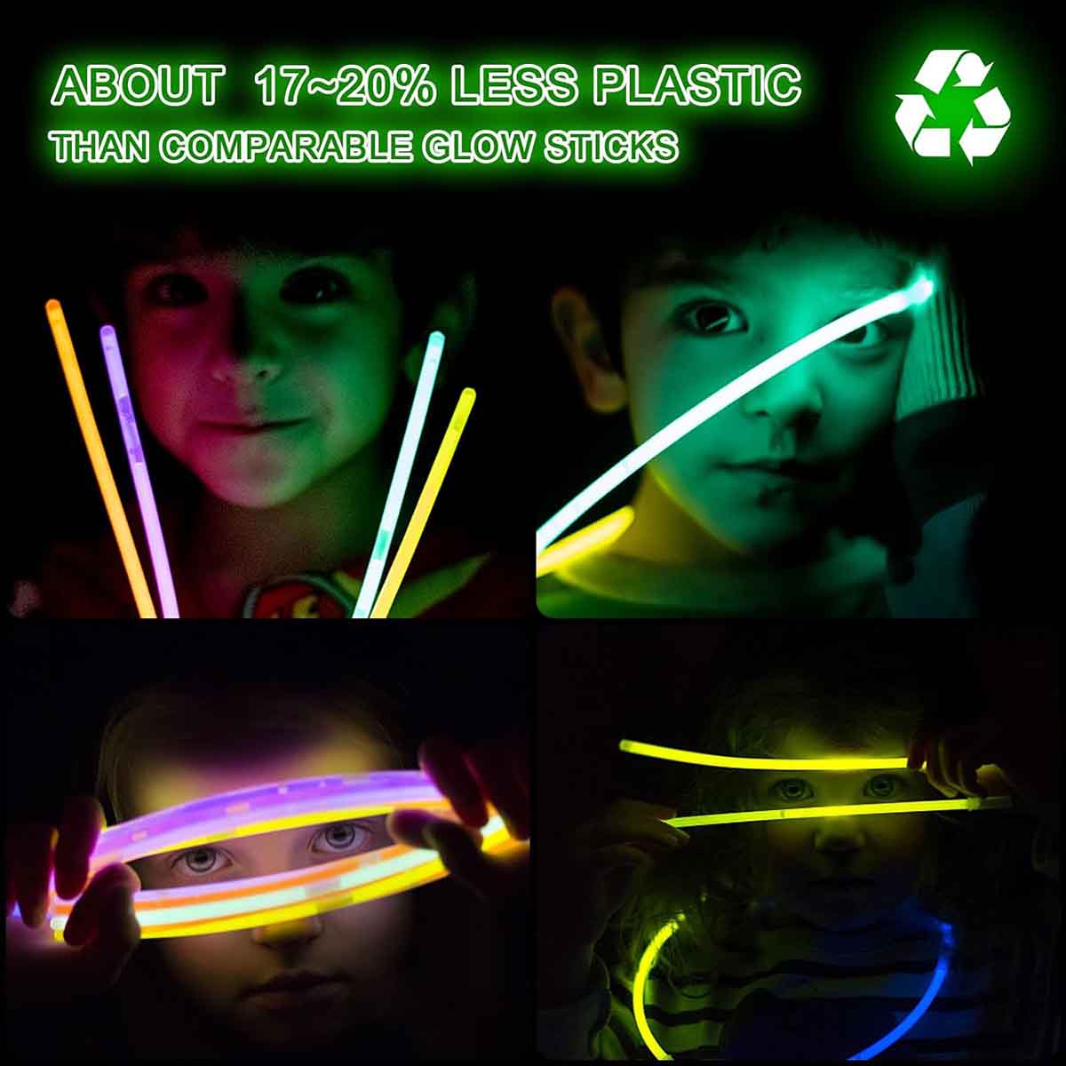 50 Pcs Glow in the Dark Sticks for Kids