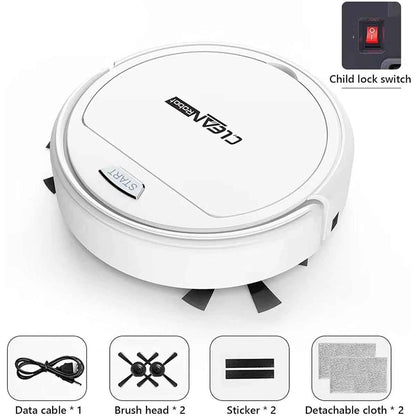 3 in 1 Robotic Vacuum Cleaner with Watertank Dustbin Brush