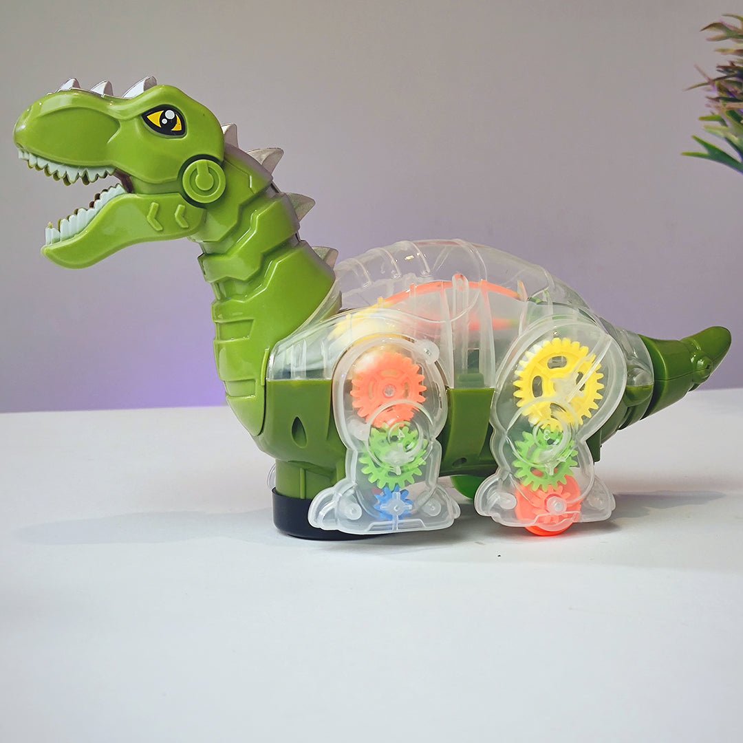3D Transparent Gear Dinosaur with Music and Lights Toy