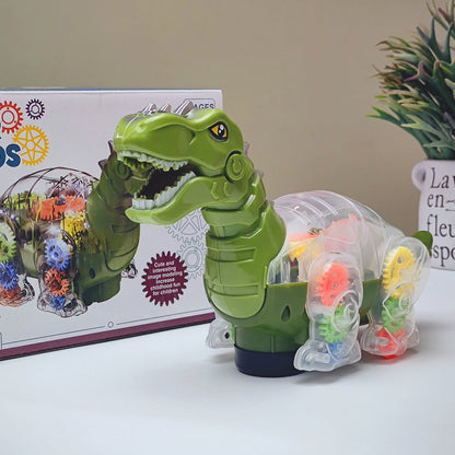 3D Transparent Gear Dinosaur with Music and Lights Toy