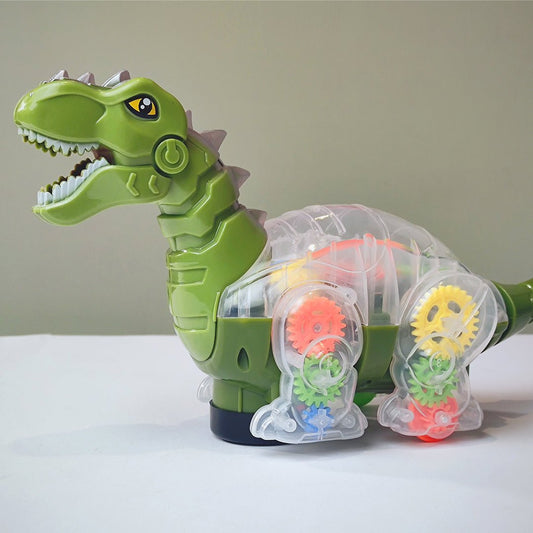 3D Transparent Gear Dinosaur with Music and Lights Toy