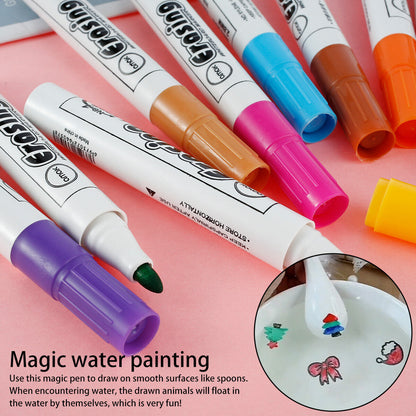 Magical Floating Painting In Water With Spoon (8 pcs Marker)