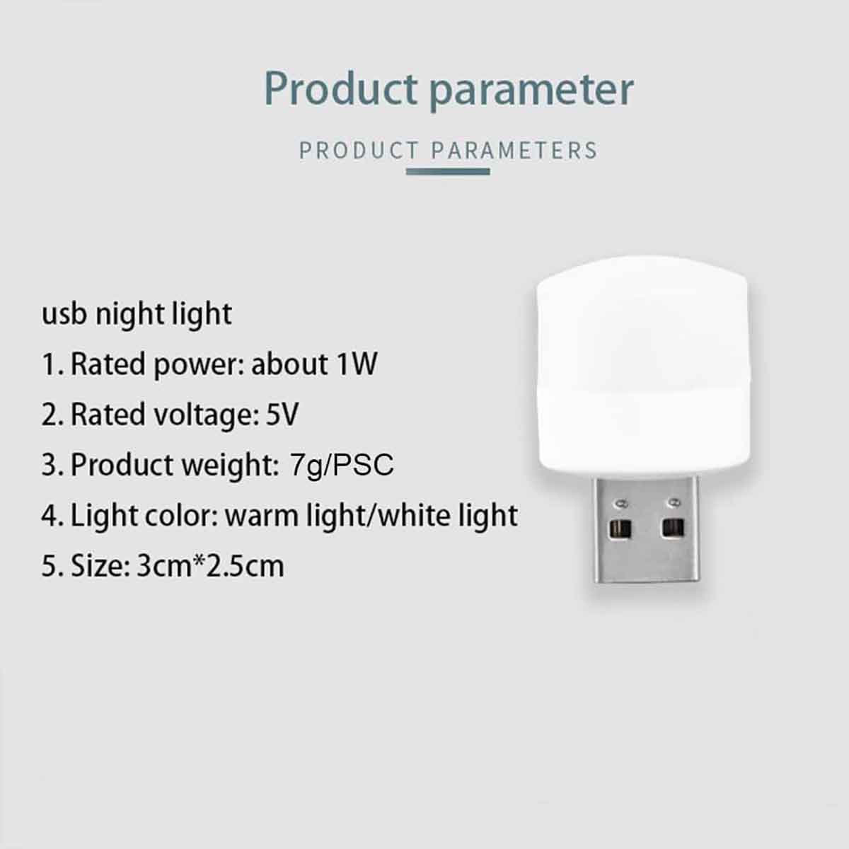 5 Pcs USB LED Light Compact Bulb Portable Ambient Lamp