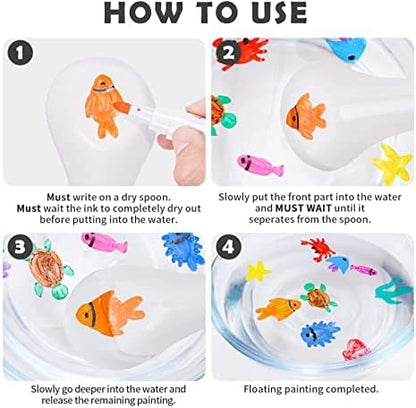 Magical Floating Painting In Water With Spoon (8 pcs Marker)