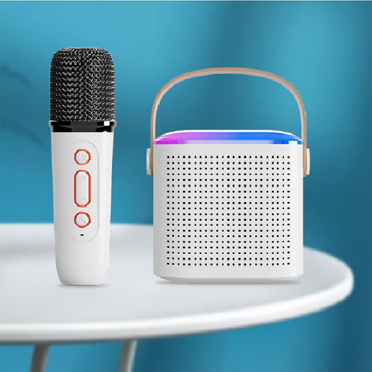 Mini Karaoke Machine Portable Bluetooth Speaker with Wireless Microphone