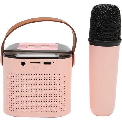 Mini Karaoke Machine Portable Bluetooth Speaker with Wireless Microphone