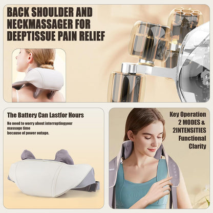 Smart Neck Massager – Deep Tissue Heat & Vibration Therapy