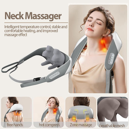 Smart Neck Massager – Deep Tissue Heat & Vibration Therapy