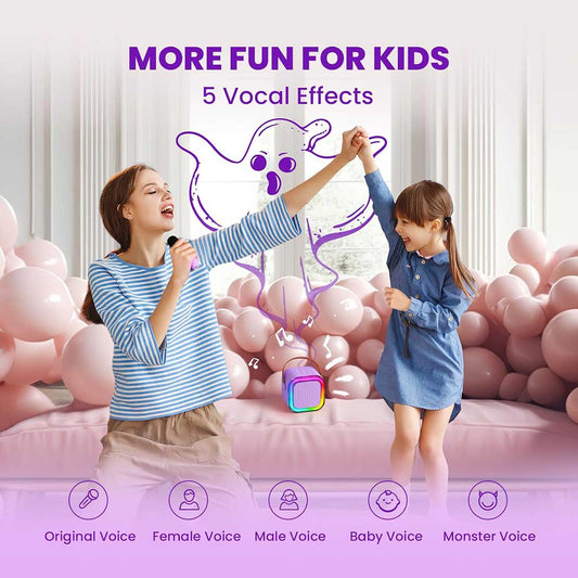 Mini Karaoke Machine Portable Bluetooth Speaker with Wireless Microphone
