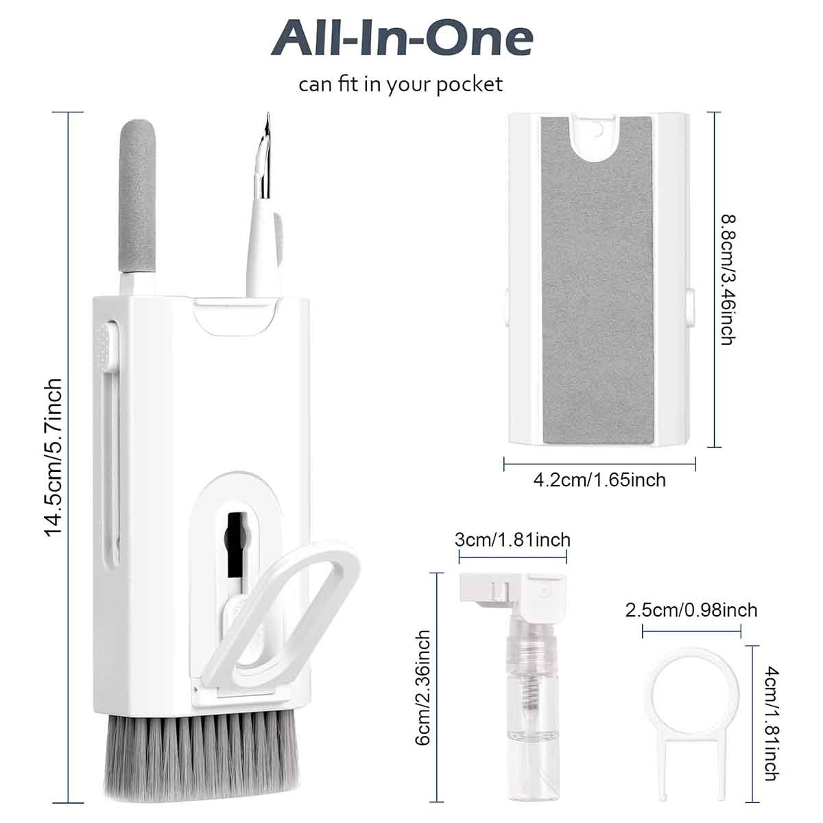 8 in 1 Keyboard Cleaner Kit with Brush for Earbuds PC ETC