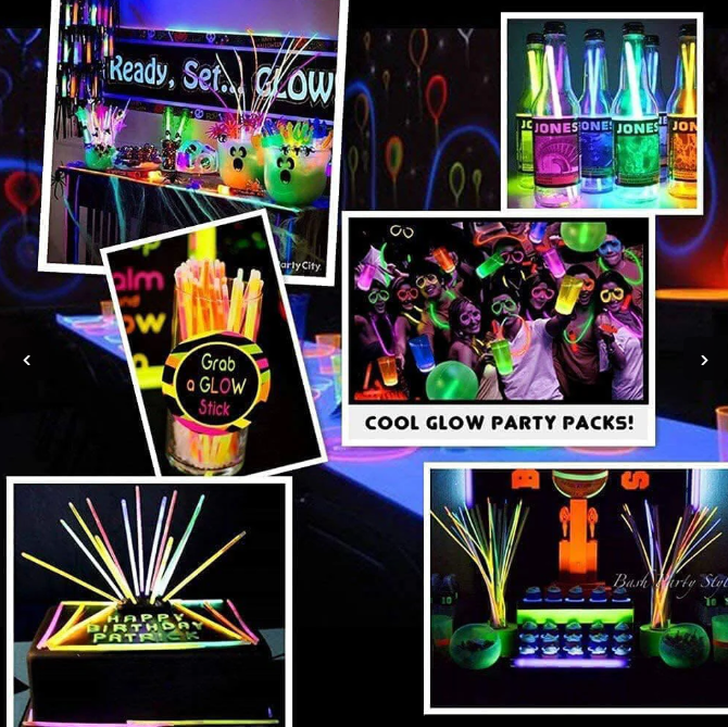 50 Pcs Glow in the Dark Sticks for Kids